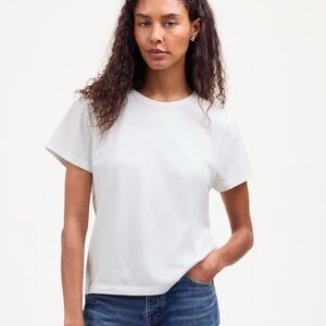 MADEWELL White The Perfect Crewneck Tee in Allday Jersey Top Size Small